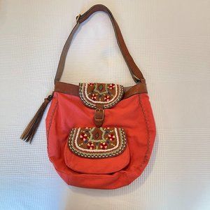 Lucky Brand Embroidered Messenger Bag NWOT